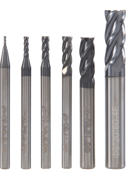 6pcs 4 Flüt Uç Fabrikaları Steels Square Cnc Karbür Freze Kesici Spiral Yönlendirici Bitleri Dia (1 2 3 4 6 8mm) (Yurt Dışından)