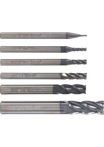 6pcs 4 Flüt Uç Fabrikaları Steels Square Cnc Karbür Freze Kesici Spiral Yönlendirici Bitleri Dia (1 2 3 4 6 8mm) (Yurt Dışından) fiyatları