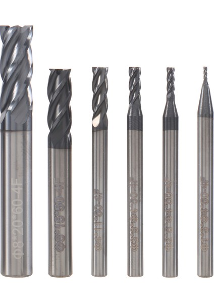 6pcs 4 Flüt Uç Fabrikaları Steels Square Cnc Karbür Freze Kesici Spiral Yönlendirici Bitleri Dia (1 2 3 4 6 8mm) (Yurt Dışından) modelleri