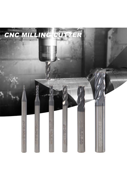 6pcs 4 Flüt Uç Fabrikaları Steels Square Cnc Karbür Freze Kesici Spiral Yönlendirici Bitleri Dia (1 2 3 4 6 8mm) (Yurt Dışından) fırsatları
