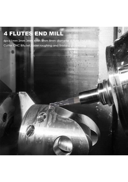 6pcs 4 Flüt Uç Fabrikaları Steels Square Cnc Karbür Freze Kesici Spiral Yönlendirici Bitleri Dia (1 2 3 4 6 8mm) (Yurt Dışından) indirimleri