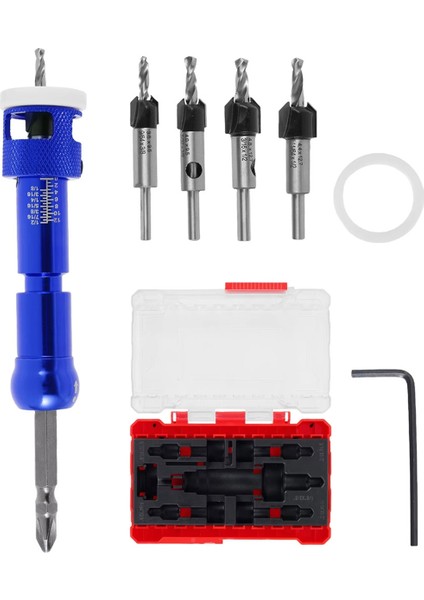 Ahşap Işleme Karşı Destek Matkap Adım Matkap Ahşap Kendi Kendine Dokunma Vidalı Yumruk Delikleri Matkap Bit Montaj Aracı C (Yurt Dışından)