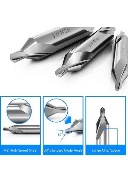 7 Pcs Center Matkap Bitleri Set 60 Derece Açı Matkap Bitleri Torna Metal Işleme Için Counterk Araçları (Yurt Dışından) fırsatları