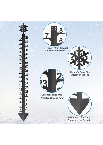 Kar Göstergesi Dış Mekan, 36 Inç Kar Yağışı Ölçüm Metal Kar Tanesi Demir Sanat Kar Göstergisi, Rüzgar Geçirmez Kar Yağışı Ölçüm Ölçer (Yurt Dışından) indirimleri