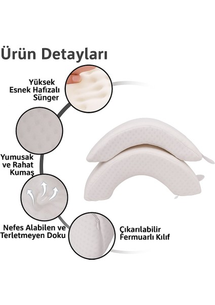 Ortopedik Boyun Destek Yastığı - Hafızalı Sünger (Memory Foam) Yüksek Esnek Kavisli - Yan Uyku ve Seyahat Yastığı modelleri