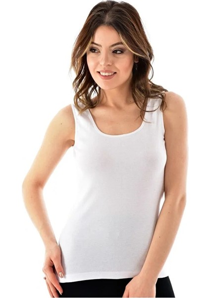 Tutku Kalın Askılı Ribana Atlet Beyaz (1 adet)