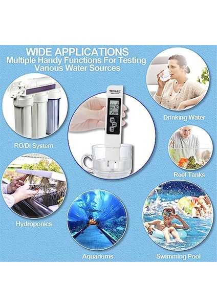 3&#39;ü 1 Arada Tds Metre Dijital Su Test Cihazı (Tds, Sıcaklık ve Ec Metre), Hidroponik, Içme Suyu Için 0-999PPM Ppm Metre (Yurt Dışından) indirimleri