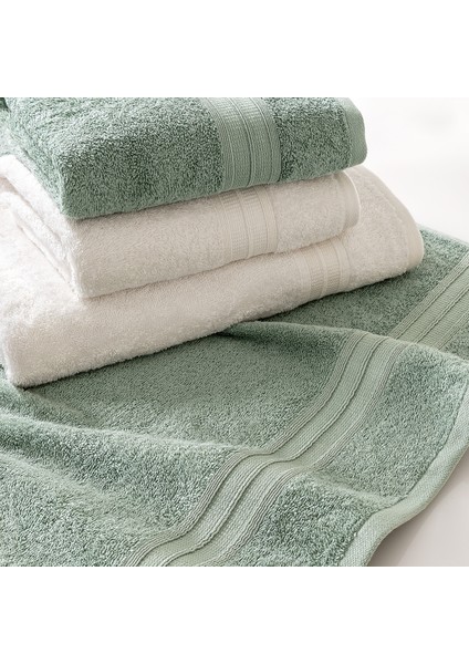 Angelina 4'lü Banyo Havlu Seti (50X90 CM/70X140 Cm) - Ekru / Adaçayı modelleri