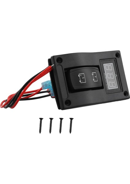 12-24V LED Çift Pil Test Paneli Rocker Switch Otomobil Kamyonu Deniz Teknesi Voltmetre 4p Açma (Yurt Dışından) fiyatları