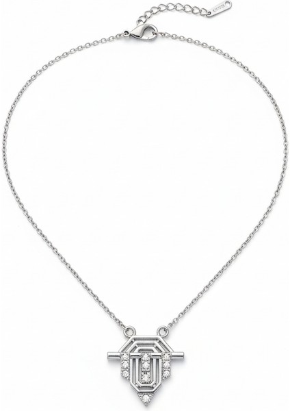 Işıltılı Zirkon Taşlı Gümüş Leyla Kolye Çelik modelleri