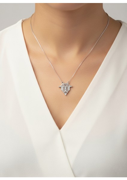 Işıltılı Zirkon Taşlı Gümüş Leyla Kolye Çelik fırsatları