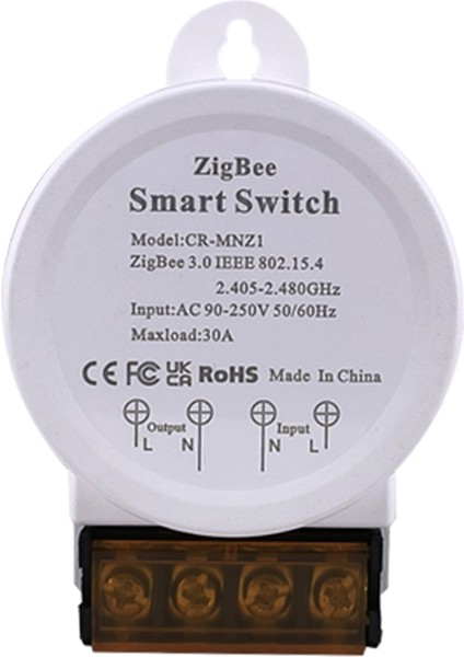Power Monitor Zigbee Switch 30A Yüksek Güçlü AC90-250V Taya Akıllı Yaşam Uygulaması Alexa Google Asistan Ses Kontrolü (Beyaz) (Yurt Dışından)