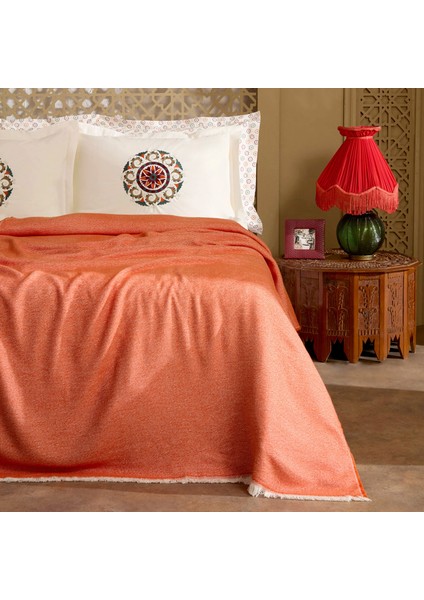 Andalisa %100 Pamuk Nakışlı Çift Kişilik Nish Set Bordo fiyatları