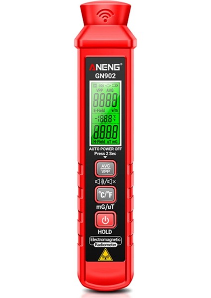 Aneng GN902 Elektromanyetik Radyasyon Dedektörü Sıcaklık Test Cihazı LCD Arka Işık Ekranlı Radyasyon Analizörü (Yurt Dışından)