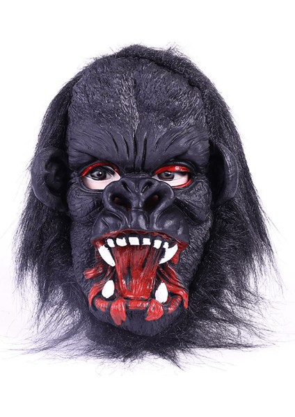 Lateks Goril Maskesi Siyah Saçlı 2 No