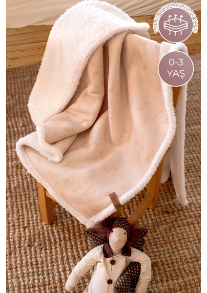 Fluffy Bebek Battaniyesi 80x100 Solid Bej Düz Kundak Puset Çift Taraflı Koyun Tüyü Battaniye 100x80 fiyatları