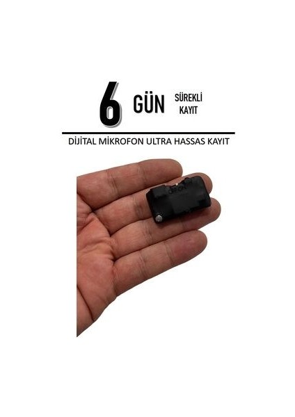 32 GB Ultra Ince Ses Kayıt Cihazı Kulaklıkla Dinleme 6 Gün Şarj Süresi
