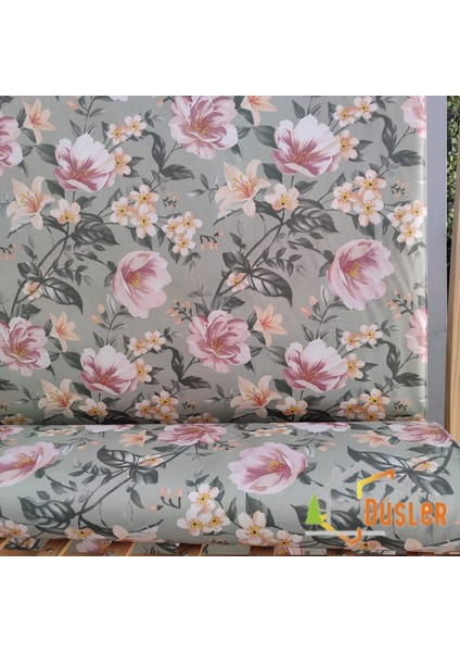 Çiçek Desenli Saten Kumaş Bezi 100X180