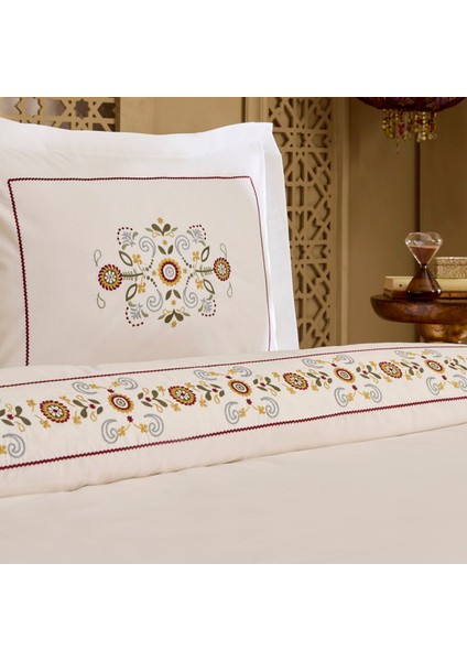 Beluna %100 Pamuk Çift Kişilik Nakışlı Nevresim Takımı Beyaz indirimleri