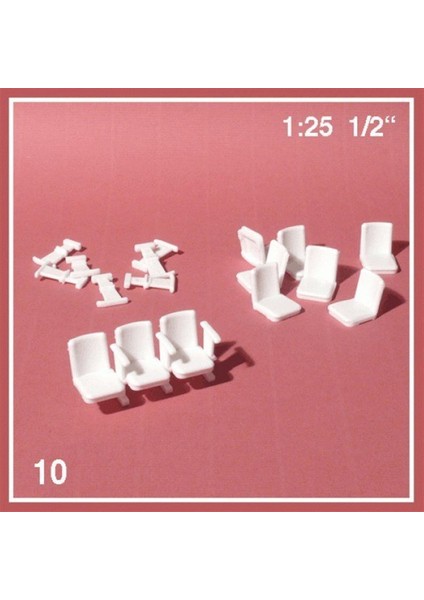 5715106-2 1/25 Ölçek, Sinema Koltuk -Beyaz -5 Adet