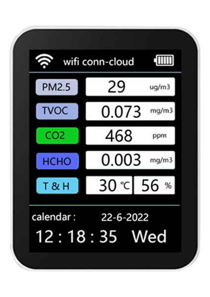 Tuya Wifi 7 In 1 Akıllı Hava Kalitesi Monitörü Co2 Metre Tvoc Hcho Pm2.5 Test Merkezi Co2 Sensör Formaldehit Dedektörü Beyaz (Yurt Dışından) fırsatları