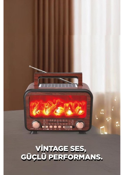 Nostalji Kablosuz Speaker Bluetooth Hoparlör Solar Panelli fiyatları