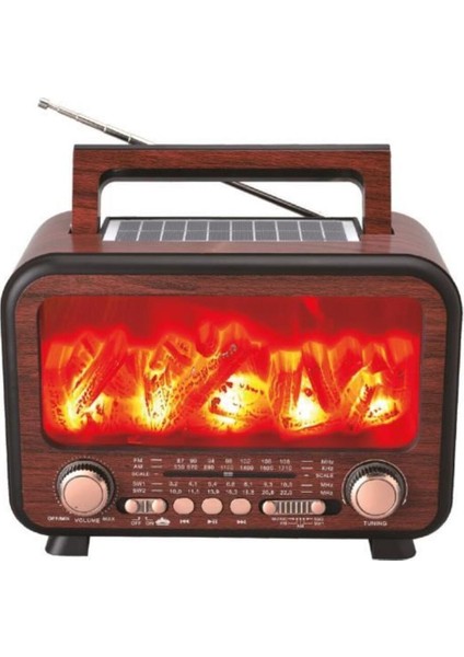 Nostalji Kablosuz Speaker Bluetooth Hoparlör Solar Panelli fırsatları