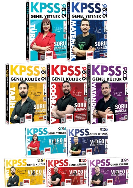 2026 Kpss Türkçe Matematik Tarih Coğrafya Vatandaşlık Soru Bankası ve Video Ders Notları