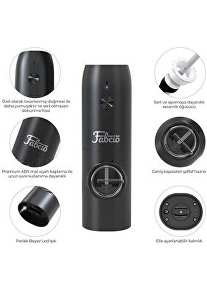 Nero Şarjlı Tuz ve Baharat Öğütücü