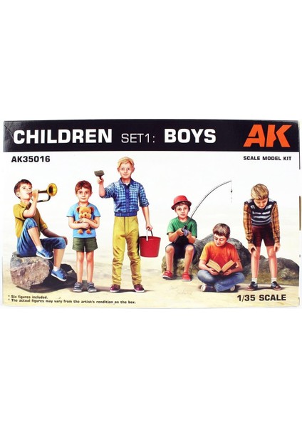 Ak 35016 1/35 Ölçek, 6 Adet Çocuk Figürleri, Plastik Figür Kiti
