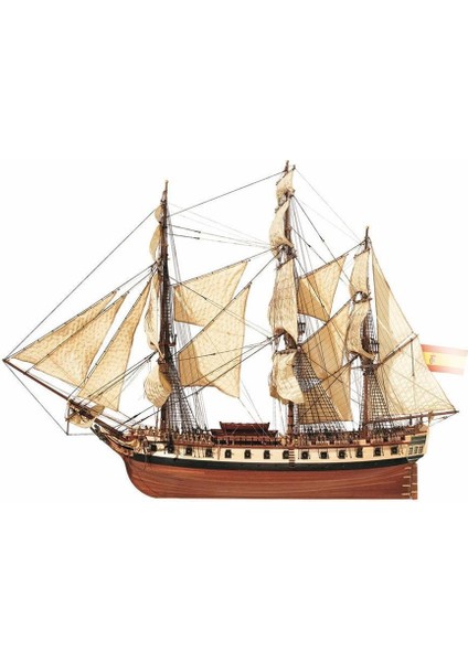 14001 1/85 Ölçek, Diana, 85 Cm. Yelkenli Ispanyol Firkateyni, Ahşap Model Kiti modelleri