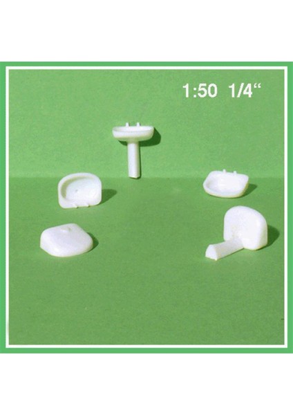 557003 1/50 Ölçek, Banyo Seti -Lavabolar-Beyaz -12 Parça