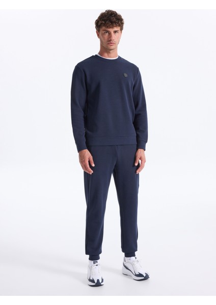 D5WM-EA3985 Lacivert Relaxed Düz Erkek Eşofman Altı