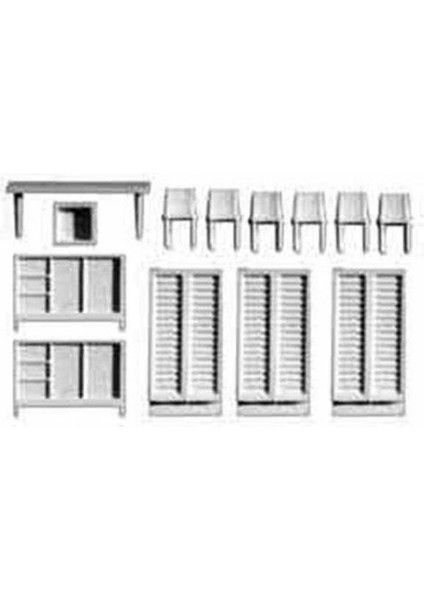 554006 1/50 Ölçek, 6 Kışılık Yemek Odası Mobilyaları-Beya