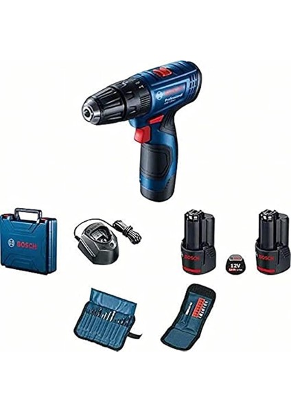 Professional Gsb 120-LI Akülü Darbeli Delme Vidalama Makinesi + 23 Parça Vidalama Seti (12 Volt, 2 x 2,0 Ah Akü, Şarj Cihazı, Plastik Çanta)