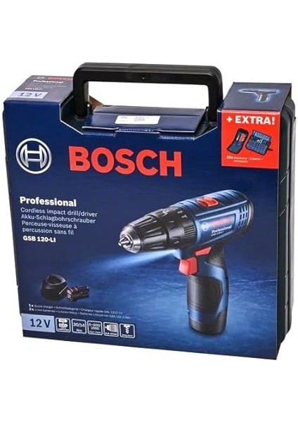 Professional Gsb 120-LI Akülü Darbeli Delme Vidalama Makinesi + 23 Parça Vidalama Seti (12 Volt, 2 x 2,0 Ah Akü, Şarj Cihazı, Plastik Çanta) modelleri
