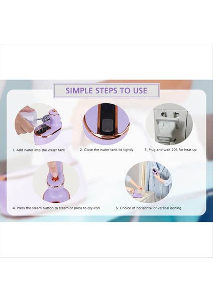 Giysiler Için Taşınabilir Seyahat Buharlayıcı Mini Buhar Ikası - Taşınabilir Mini Elde Taşınan Buhar Demiri Ev Koleji Dorm Eu Fiş (Yurt Dışından)