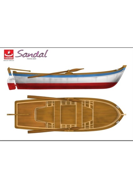 Türk Model 1/12 122 Sandal, 35 Cm. Ahşap Model Kiti