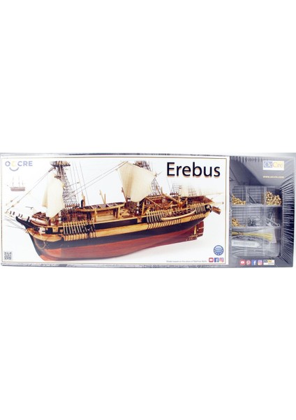 12009 1/75 Ölçek, Hms Erebus, 68 Cm. Yelkenli ve Buharlı Keşif Gemisi, Ahşap Model Kiti