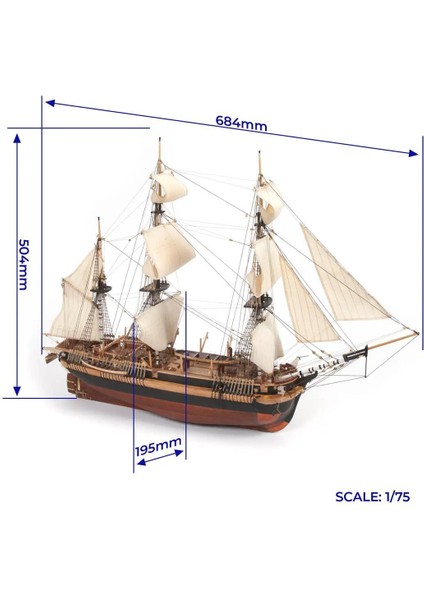 12009 1/75 Ölçek, Hms Erebus, 68 Cm. Yelkenli ve Buharlı Keşif Gemisi, Ahşap Model Kiti indirimleri