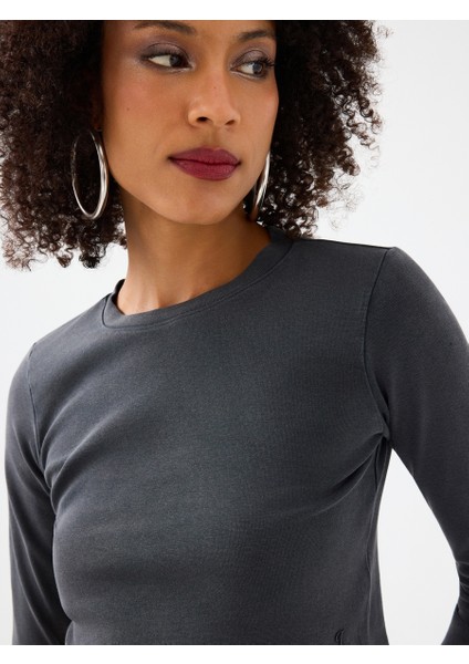 Slim Crop Fit Kadın Bluz U.kol fırsatları