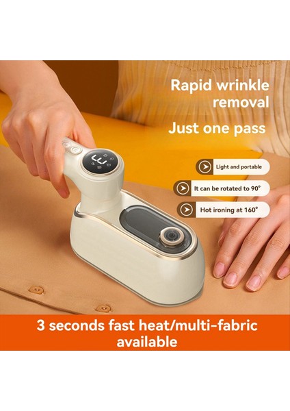 Taşınabilir Seyahat Buharlı Demir LCD Ekranlı 1200W El Taşınır Hızlı Isıtma 180 ° Döner Sap Beyaz (Yurt Dışından) indirimleri