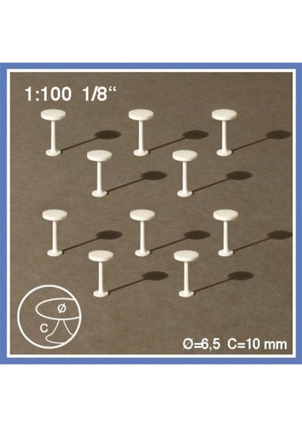 551715 1/50 Ölçek, Ofis Koltuğu-Beyaz-5 Adet