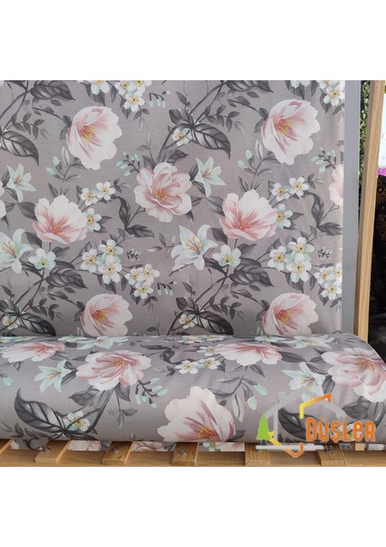 Çiçek Desenli Saten Kumaş Bezi 100X180