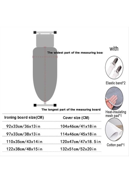 Yüksek Sıcaklığa Dayanıklı Ütüleme Tahtası Örtüsü Ev Ütü Kurulu Bez Kapağı Pamuk Ütüleme Tahtası Kapağı Siyah (Yurt Dışından) modelleri