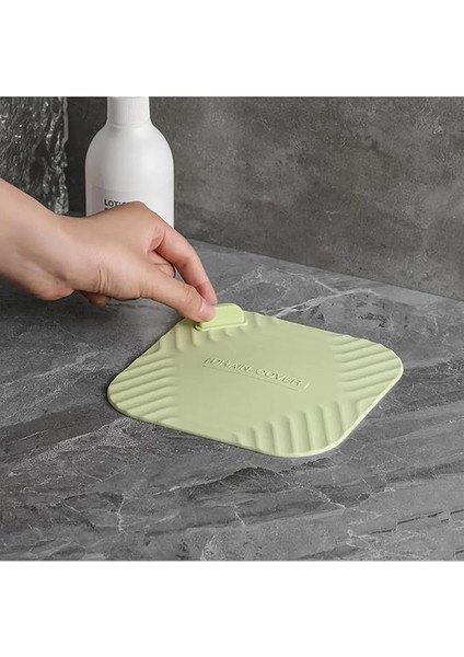 Siyah Renk Kare Kötü Koku Önleyici Silikon Mat Banyo Mutfak Lavabo Balkon Gider Tıpası Kapağı fırsatları