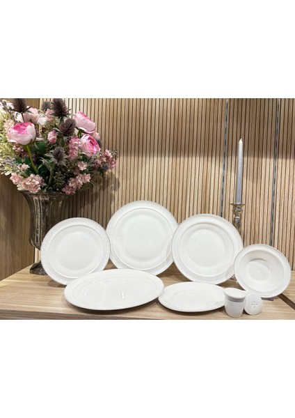 Starlight 28 Parça Bone Porselen Yemek Takımı Platin 16PLT01