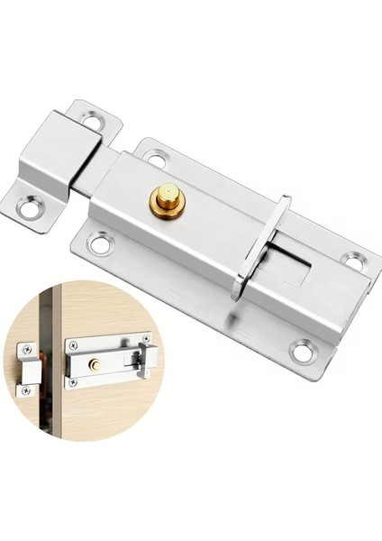 Açma Kapama Butonlu Paslanmaz Çelik Sürgülü Kapı Pencere Kilit - Emniyet Kilidi 95 x 43 x 20 mm fiyatları