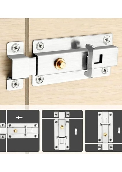 Açma Kapama Butonlu Paslanmaz Çelik Sürgülü Kapı Pencere Kilit - Emniyet Kilidi 95 x 43 x 20 mm modelleri