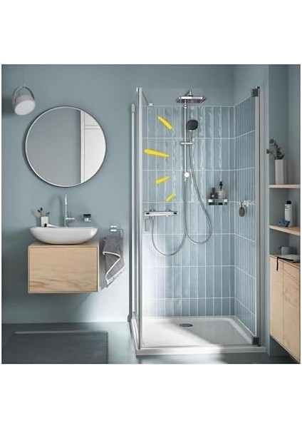 Vitalio Comfort 250 Yön Değiştiricili Duş Sistemi, Duvar Dışı Bağlantılı, 2 Akışlı Kare Tepe Duşu, 2 Akışlı El Duşu, 1500MM ve 1250MM Duş Hortumu, Su Tasarruflu, Duş Başlığı, Krom, 26698001 fiyatları